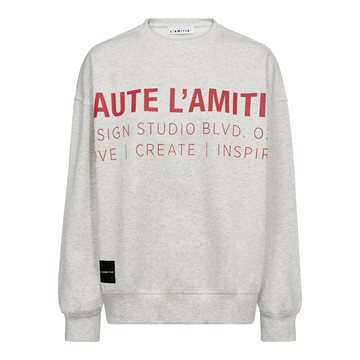Haute L \' Amitié - Studio Logo Sweat - Pearl Melange Red
